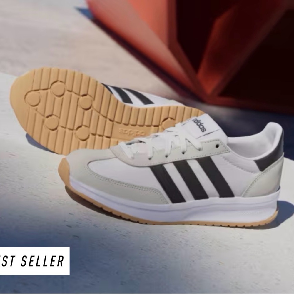 Adidas Women’s Run 70 2.0 White and Black Sneakers